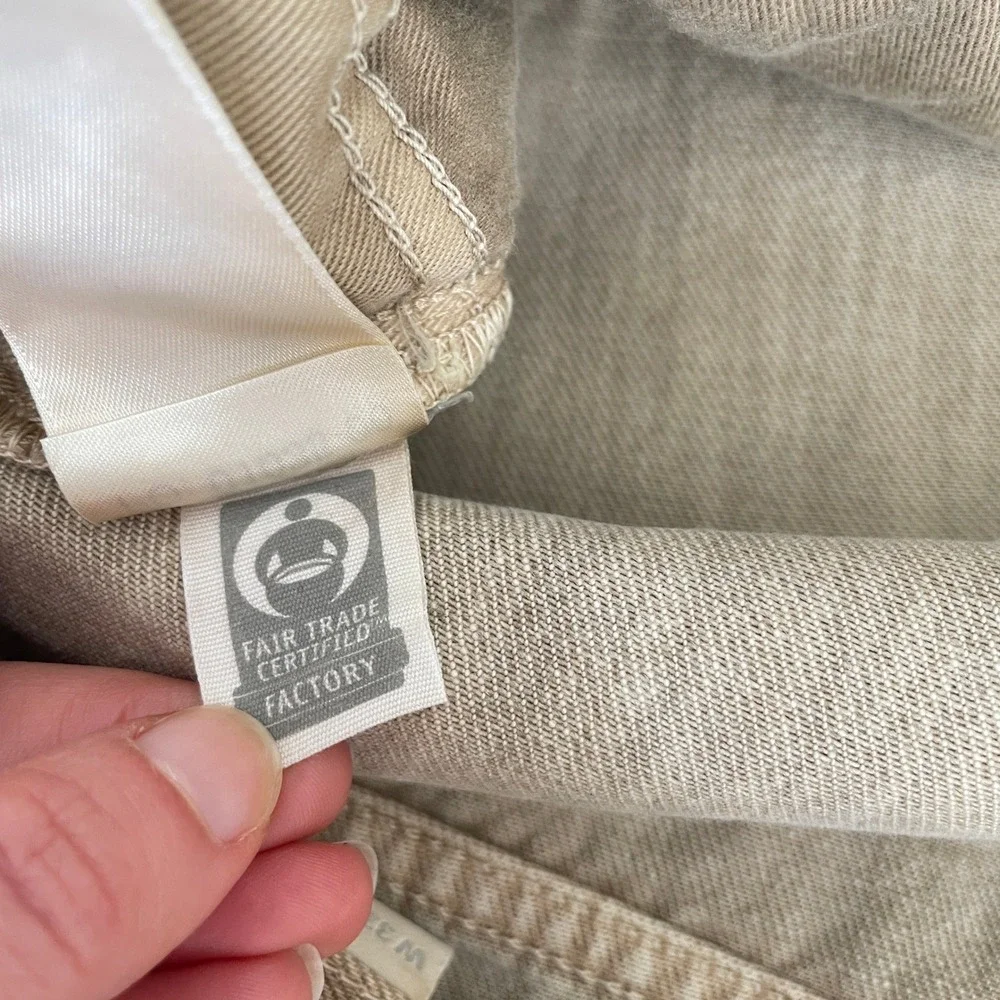 Outerknown SEA Jeans Drifter Tapered Fit‎ Beige Tan Organic Cotton Pants 33x30